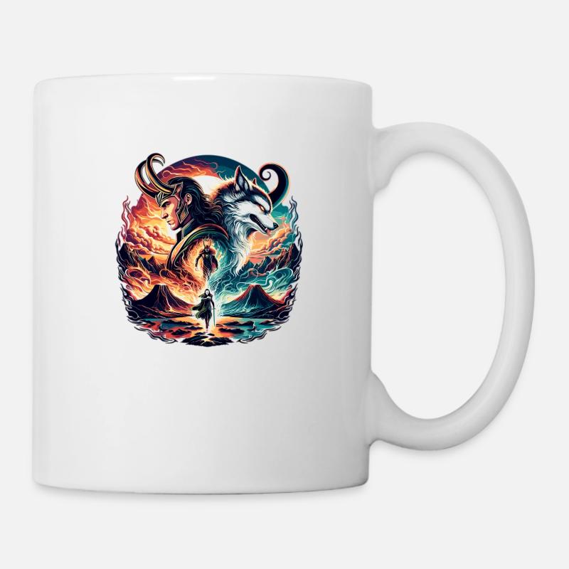 Le choc des dieux de Midgard - Vikings Fantasy - Mug blanc - blanc