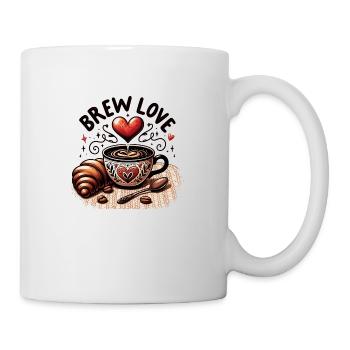 Brew with Love - Tasse - Weiß - Rechts