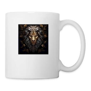 Tête de lion d’or - Mug blanc - blanc - Droite