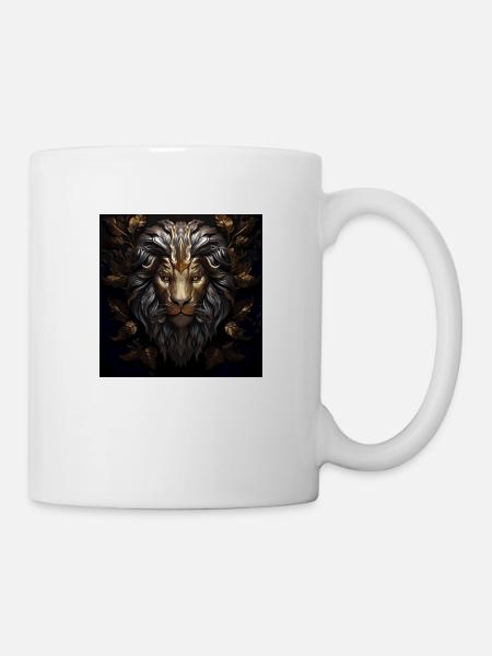 Tête de lion d’or - Mug blanc - blanc