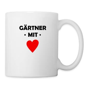 Gärtner mit Herz - Garten - Pflanzen - Tasse - Weiß - Rechts