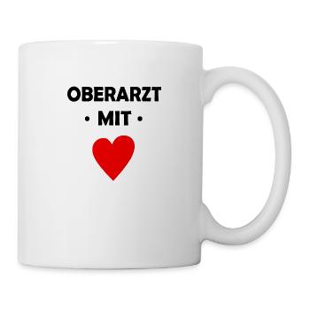 Oberarzt mit Herz - Arzt - Krankenhaus - Doktor - Tasse - Weiß - Rechts