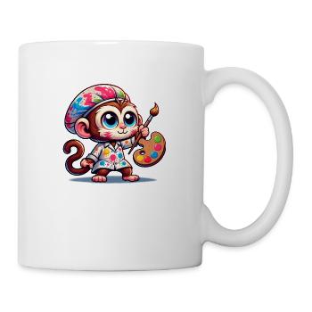 Artiste de singe mignon - Mug blanc - blanc - Droite