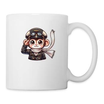 Pilote de singe mignon - Mug blanc - blanc - Droite