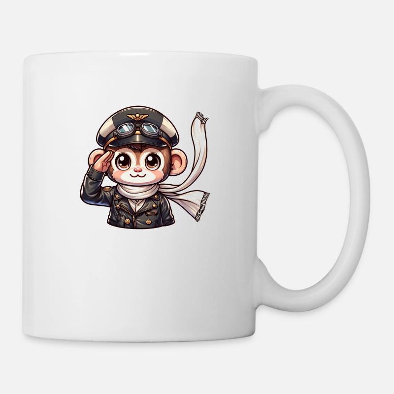 Cute Monkey Pilot - Tasse - Weiß