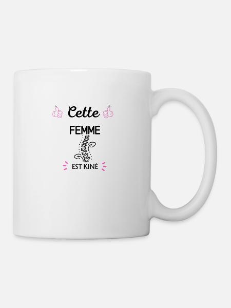 Cette femme est kiné - idée cadeau humour - Mug blanc - blanc