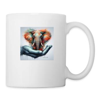 Elefanten Liebe, erhalten und schützen. - Tasse - Weiß - Rechts