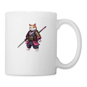 Samurai Cat & Cherry Blossoms #3 - Mug - white - Right