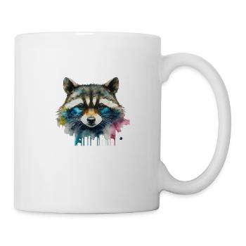 Waschbär Krafttier - Tasse - Weiß - Rechts