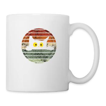 Retro Cat - Vintage Geschenkidee - Tasse - Weiß - Rechts