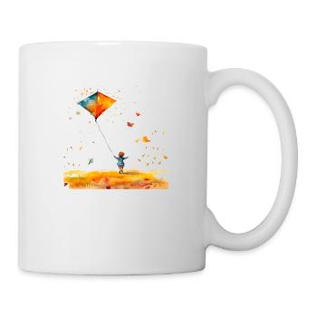Drachen steigen lassen, gut für Jung und Alt - Tasse - Weiß - Rechts