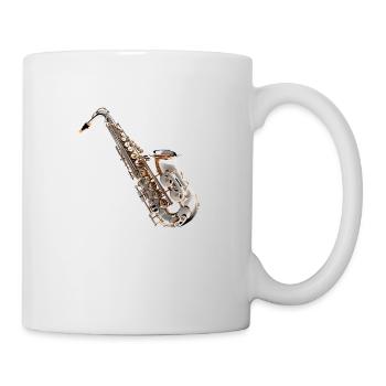Das Saxophon ist ein beliebtes Instrument - Tasse - Weiß - Rechts