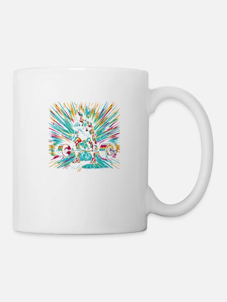 Ultimative Kraft: Gewichtheber Silhouette - Tasse - Weiß
