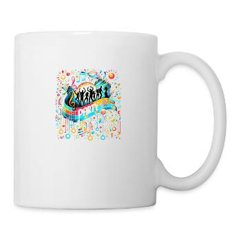 Musical Celebration: Vibrant Party Illustration - Tasse - Weiß - Rechts