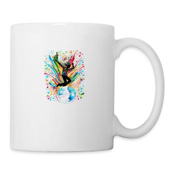 Tanzender Rhythmus – Musikalische Lebensfreude - Tasse - Weiß - Rechts