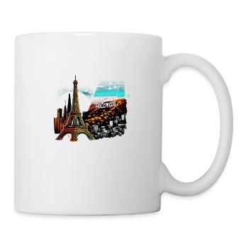 Eiffelturm Hollywood Magie – Städtezauber bei Nach - Tasse - Weiß - Rechts