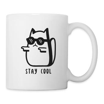 CAT STAY COOL - Mug blanc - blanc - Droite