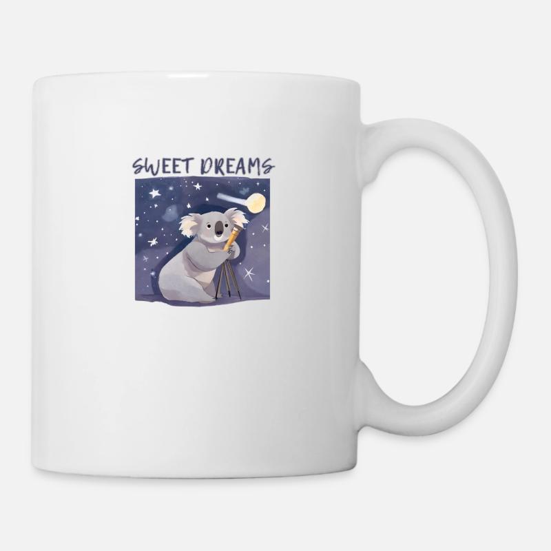 Cute Koala Astronomer: Starry Sky Exploration - Mug - white