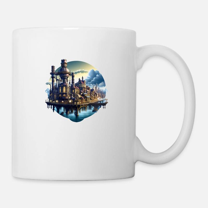 Ville steampunk - Mug blanc - blanc