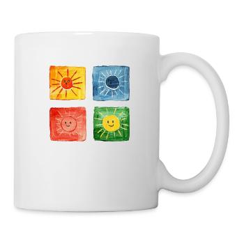 bunte Sonnen - Tasse - Weiß - Rechts