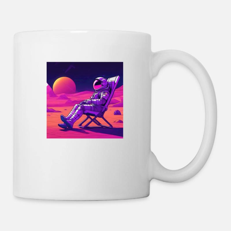 Astronaute en chaise longue - Mug blanc - blanc