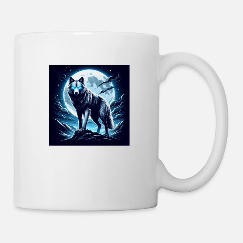 Loup solitaire - Mug blanc - blanc