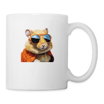 Hamster with glasses, flirting, funny hamster - Mug - white - Right