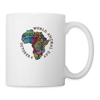 World Animal Day zebra background - Tasse - Weiß - Rechts