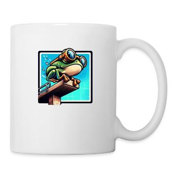 Frosch bereit zum Tauchen - Tasse - Weiß - Rechts
