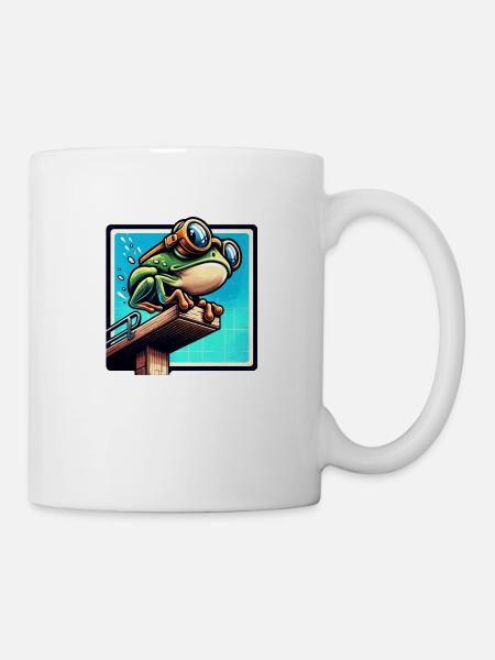 Frog ready to dive - Mug - white