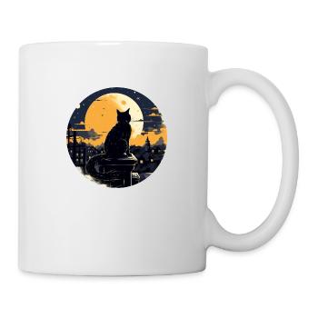 Chat de minuit - Mug blanc - blanc - Droite