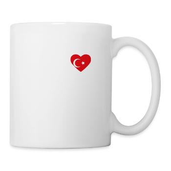 Cœur drapeau Turquie - Mug blanc - blanc - Droite