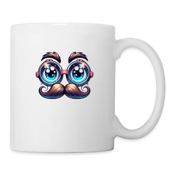 Illustration amusante de lunettes et de moustache - Mug blanc - blanc - Droite