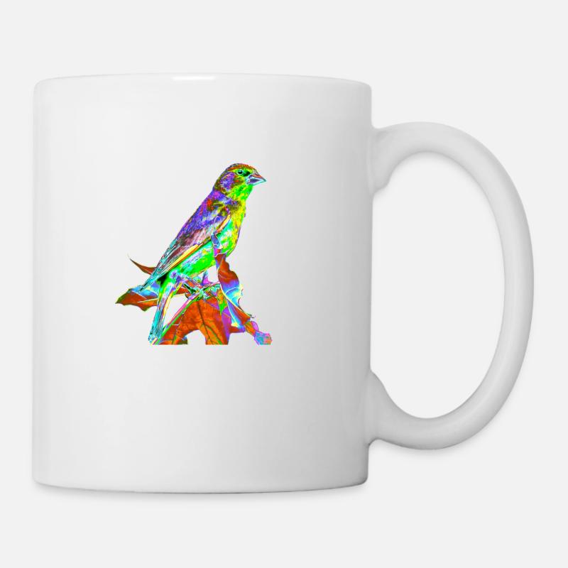 Bunter Vogel, T-shirt, Geschenk, GeburtstagA734003 - Tasse - Weiß