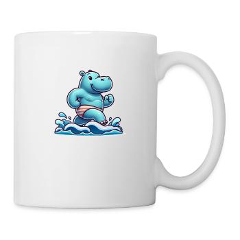 Swimming Competition Hippo - Mug - white - Right