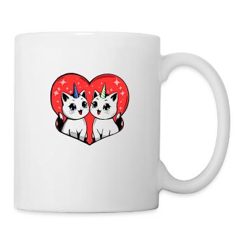 chat licorne de saint-valentin - Mug blanc - blanc - Droite