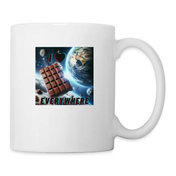 I love chocolate - everywhere - Tasse - Weiß - Rechts
