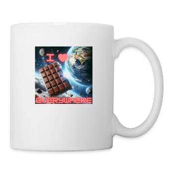 I love chocolate - everywhere - Tasse - Weiß - Rechts