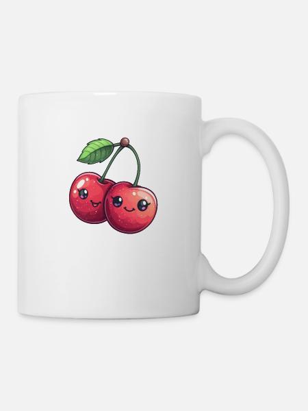Verspielte Kirsche - Tasse - Weiß