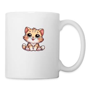 Katze Niedlich mit großen Augen für Katzenfreunde - Tasse - Weiß - Rechts