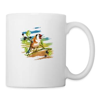 Bunter Vogel - Tasse - Weiß - Rechts