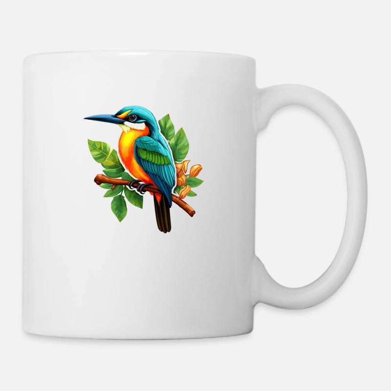 Eisvogel Motiv - Tasse - Weiß