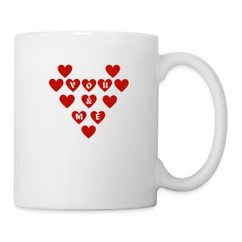 Hearts for Valentine's Day, Love Heart T Shirt, Sweater - Mug - white - Right