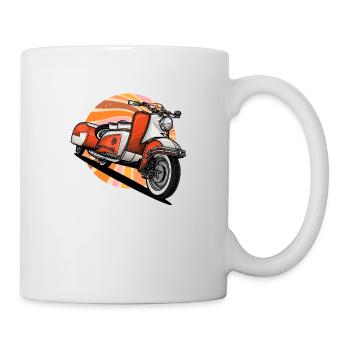 Scooter Illustration - Tasse - Weiß - Rechts