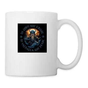 IN ODIN WE TRUST – IN VALHALLA WE FEAST / Vikings - Mug - white - Right