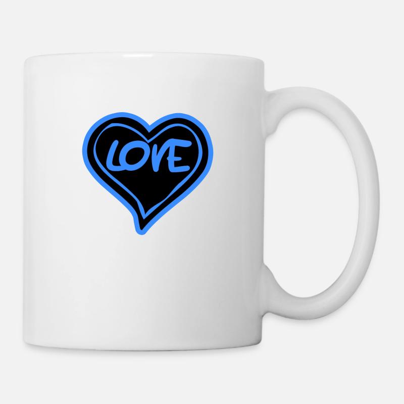 Cœur Love bleu - Mug blanc - blanc
