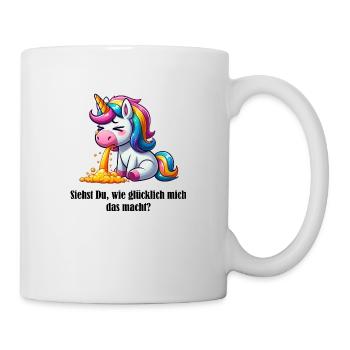 Siehst Du wie glücklich mich das macht Einhorn - Tasse - Weiß - Rechts