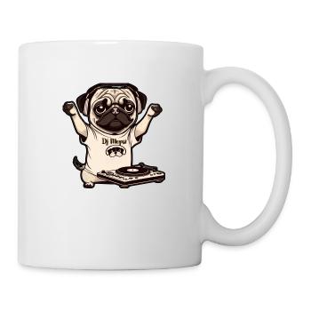 Beat Pug I DJ Pug I Music Dog Gift Idea - Mug - white - Right