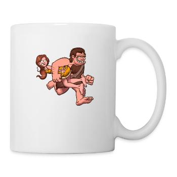 Homme des cavernes Kidnapping Femme des cavernes - Mug blanc - blanc - Droite