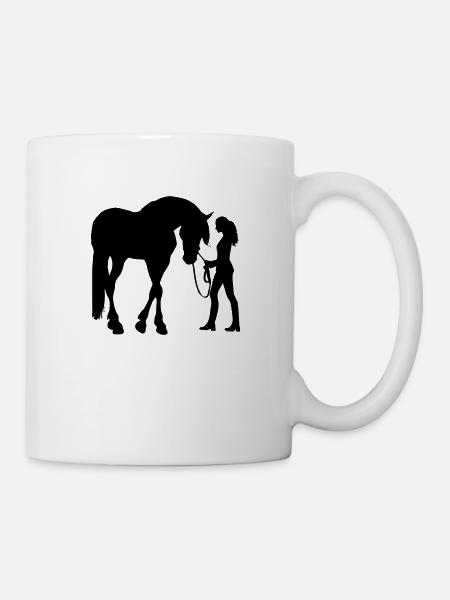 Woman With Horse Silhouette Trust - Mug - white
